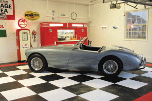 exhibit flooring black and white floor garage