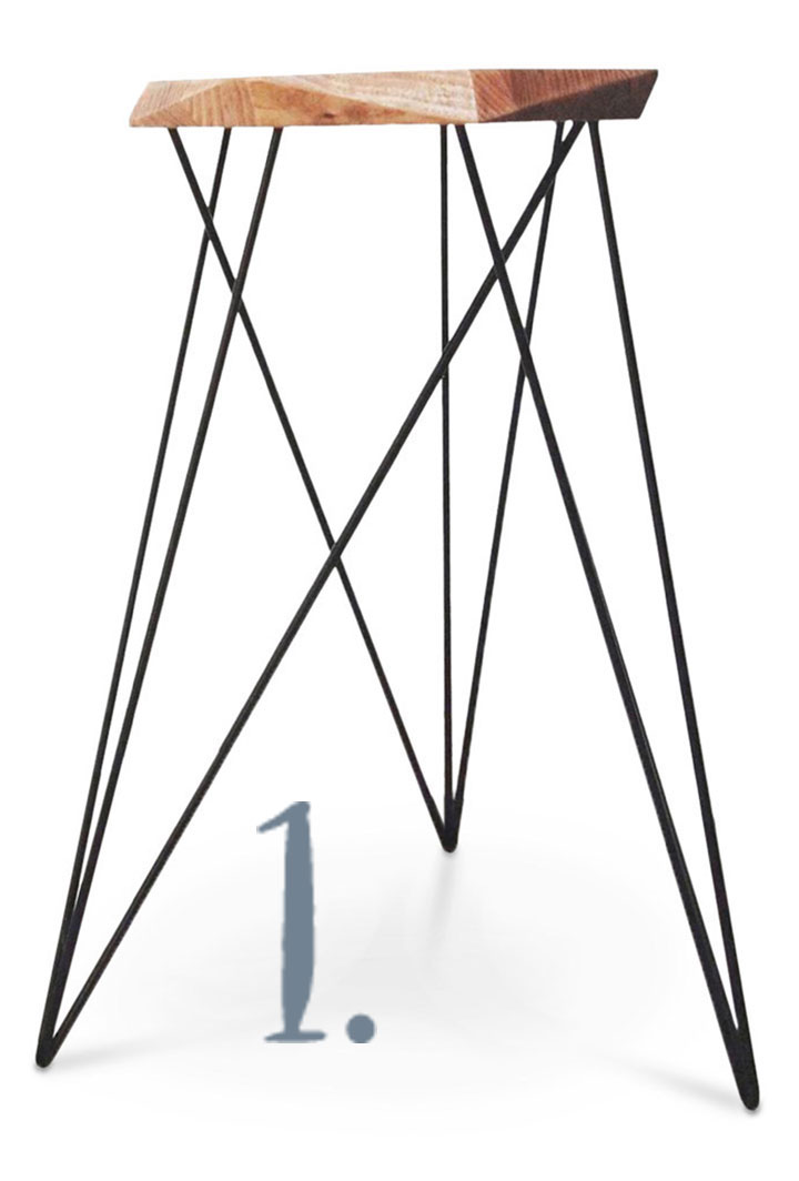 Geometric Bar Stool – Warm Oiled, RRP $260, www.thedesignedit.com.au